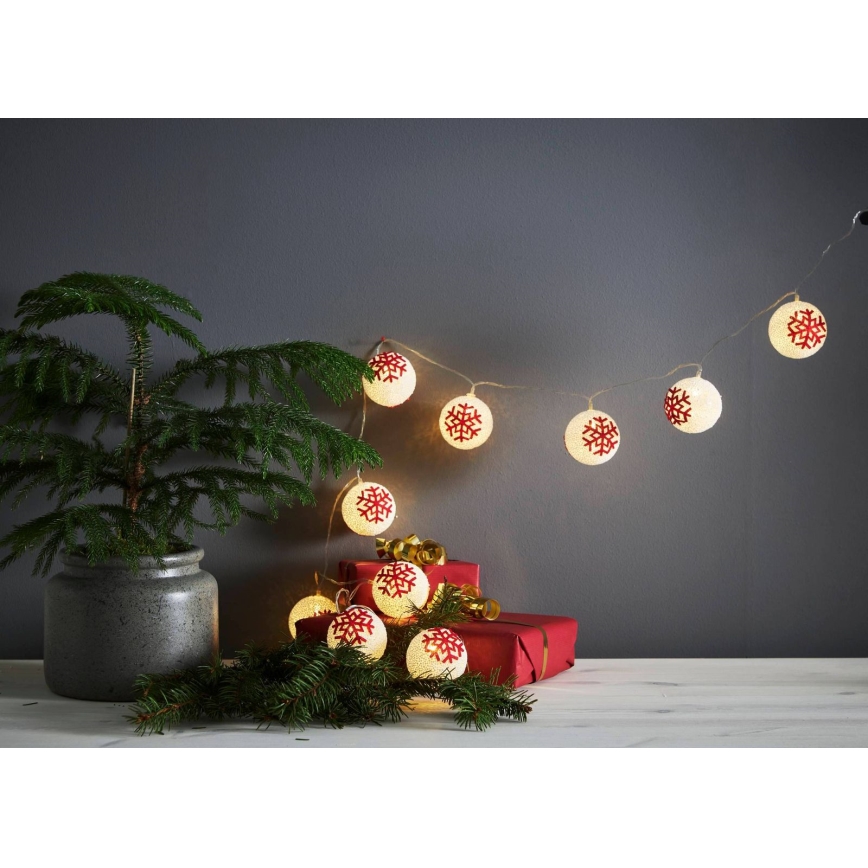 Eglo 411113 - LED Božićne lampice ORNAMENT 10xLED/3xAA 1,35m topla bijela