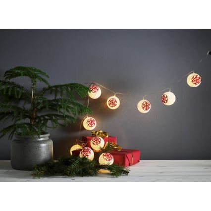 Eglo 411113 - LED  lanac ORNAMENT 10xLED/3xAA 1,65m topla bijela