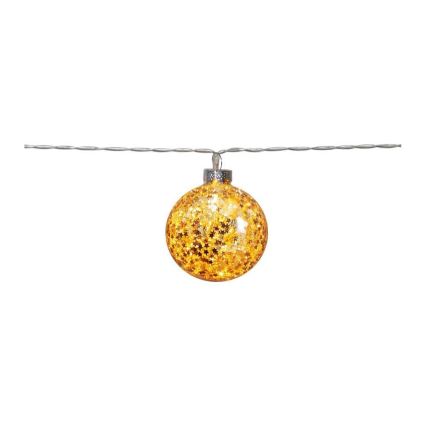 Eglo 411115 -  LED Dekorativni lanac GLITTER 10xLED/2xAA 1,3m topla bijela