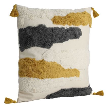 Eglo - Ukrasni jastuk 45x45 cm žuta/siva