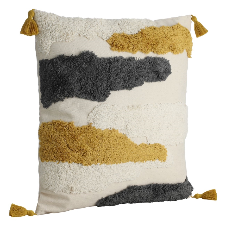 Eglo - Ukrasni jastuk 45x45 cm žuta/siva