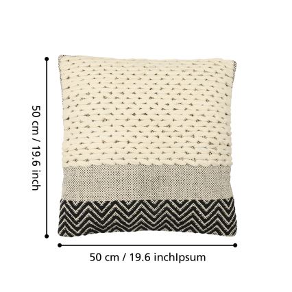 Eglo 420049 - Dekorativni jastuk CHEVERY 50x50 cm krem/crna