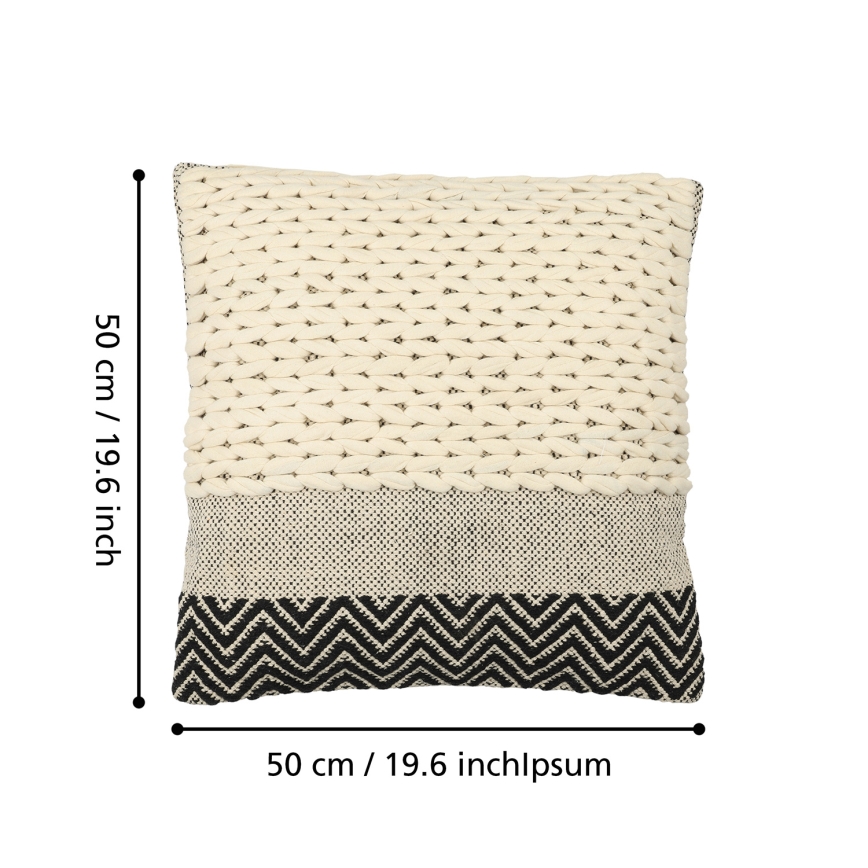 Eglo 420049 - Dekorativni jastuk CHEVERY 50x50 cm krem/crna
