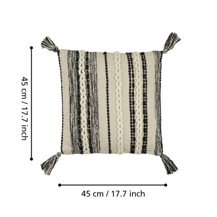 Eglo 420055 - Dekorativni jastuk CHEVERY 45x45 cm krem/crna