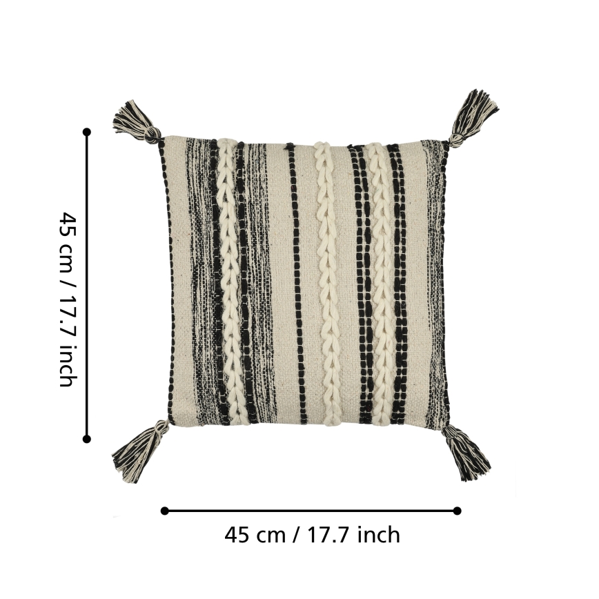 Eglo 420055 - Dekorativni jastuk CHEVERY 45x45 cm krem/crna