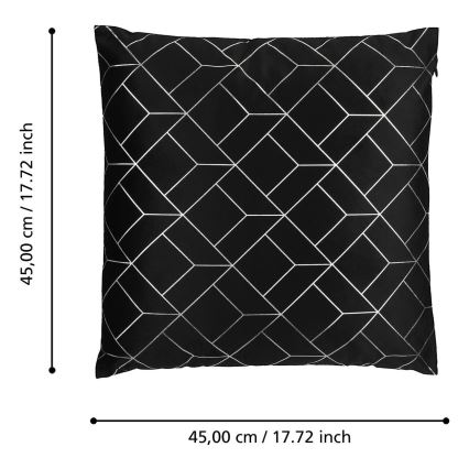 Eglo - Dekorativni jastuk 45x45 cm crna/srebrna