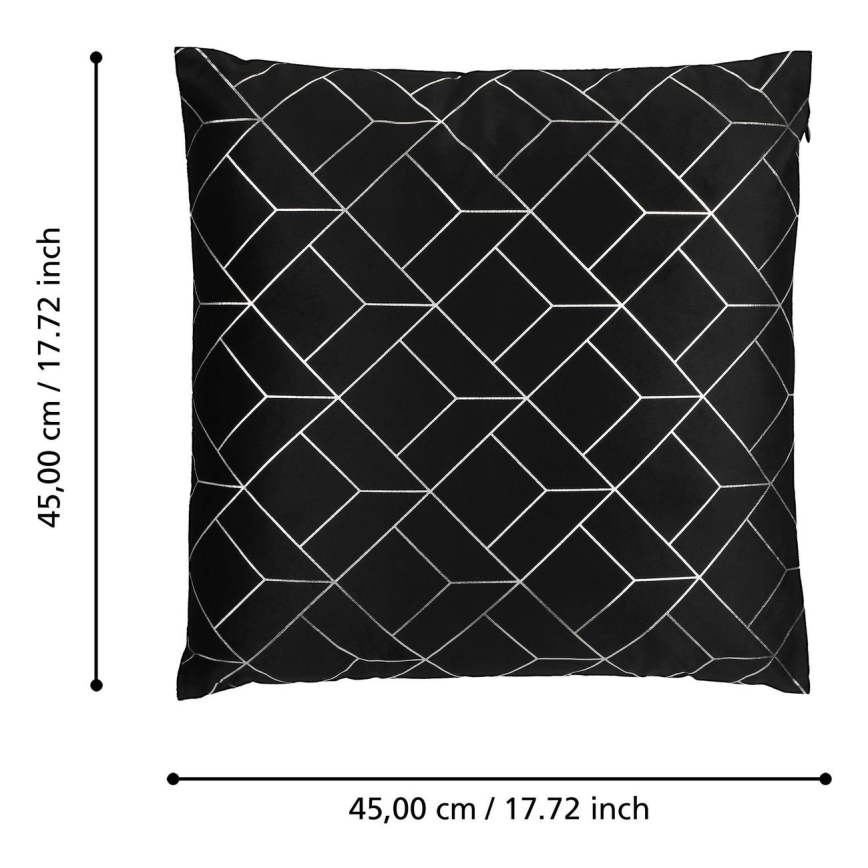 Eglo - Dekorativni jastuk 45x45 cm crna/srebrna