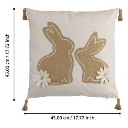 Eglo 420097 - Dekorativni jastuk CHEVERY 45x45 cm bež/smeđi