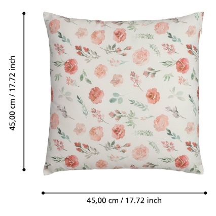 Eglo 420102 - Dekorativni jastuk GEBENG 45x45 cm bijeli/ružičasti