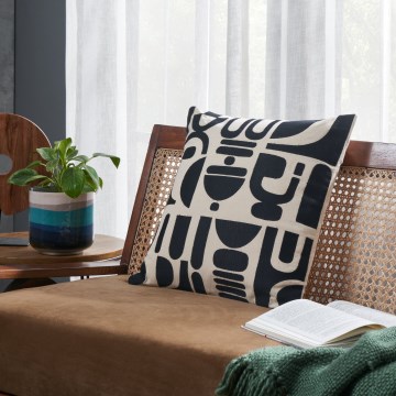Eglo 420307 - Dekorativni jastuk CHEVERY 45x45 cm krem/crna