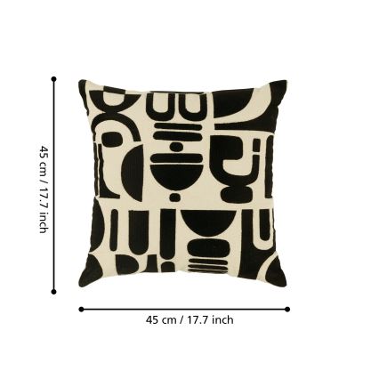 Eglo 420307 - Dekorativni jastuk CHEVERY 45x45 cm krem/crna