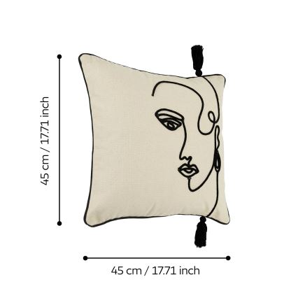 Eglo 420329 - Dekorativni jastuk CHEVERY 45x45 cm krem/crna