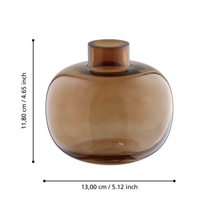 Eglo 421213 - Staklena vaza SIRANANA 11,8x13 cm smeđa/dimna
