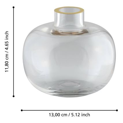 Eglo 421214 - Staklena vaza SIRANANA 11,8x13 cm prozirna/zlatna