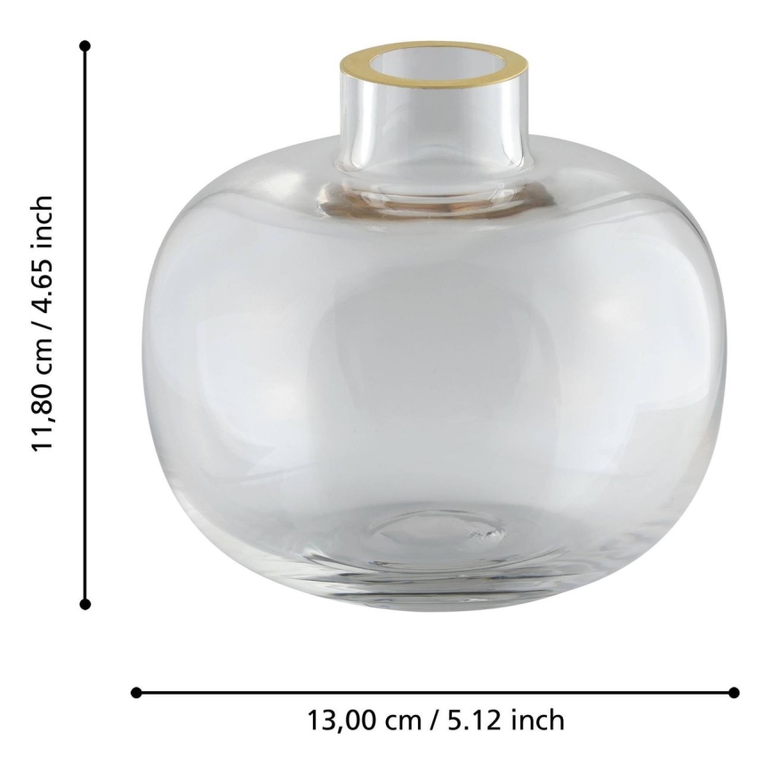 Eglo 421214 - Staklena vaza SIRANANA 11,8x13 cm prozirna/zlatna