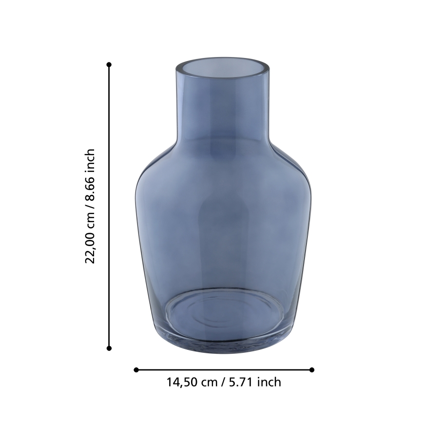 Eglo 421219 - Staklena vaza SIRANANA 22x14,5 cm plava/zadimljena