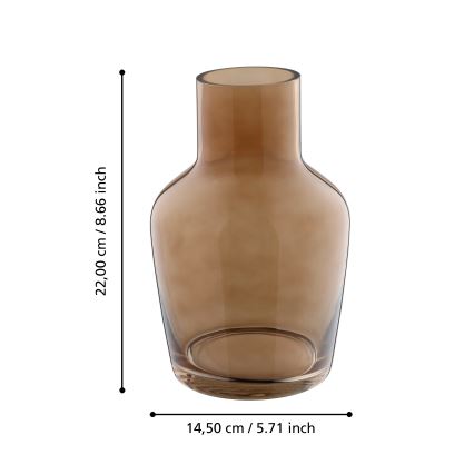 Eglo 421221 - Staklena vaza SIRANANA 22x14,5 cm smeđa/zadimljena
