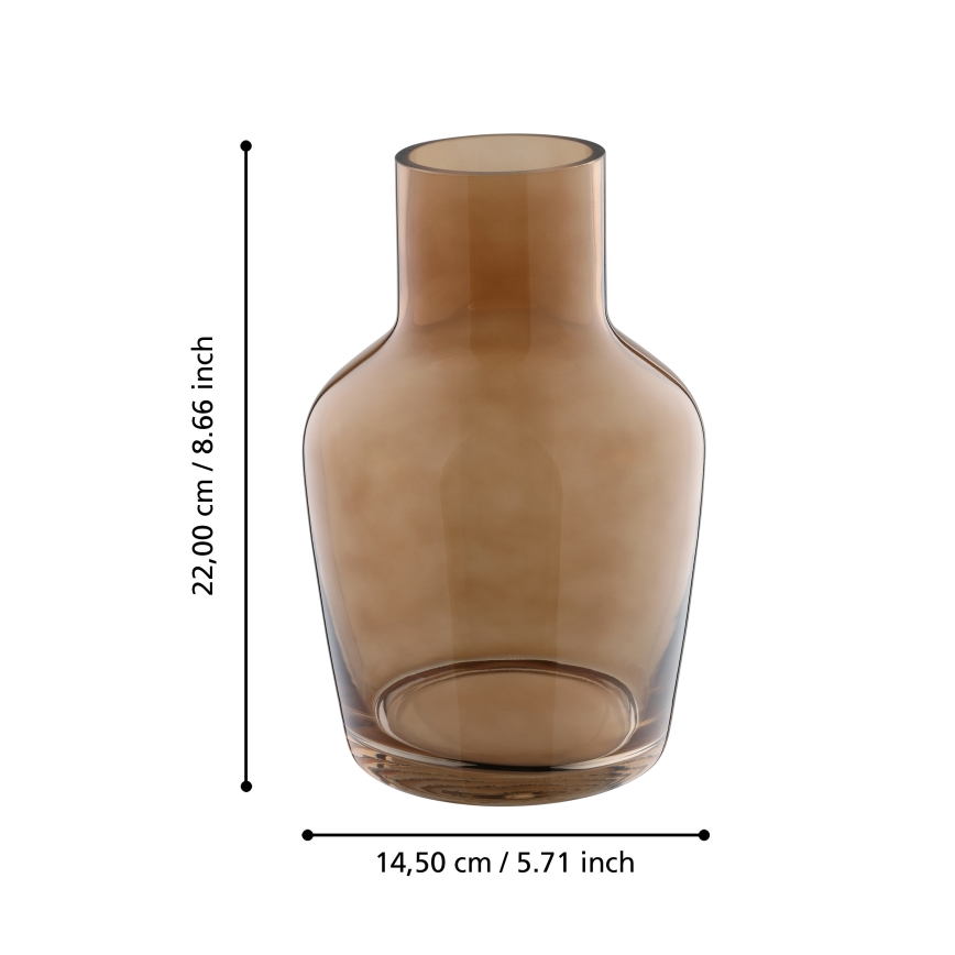 Eglo 421221 - Staklena vaza SIRANANA 22x14,5 cm smeđa/zadimljena