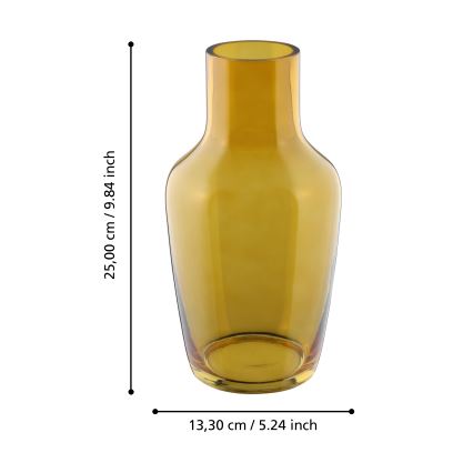 Eglo 421223 - Staklena vaza SIRANANA 25x13,3 cm žuta/dimna