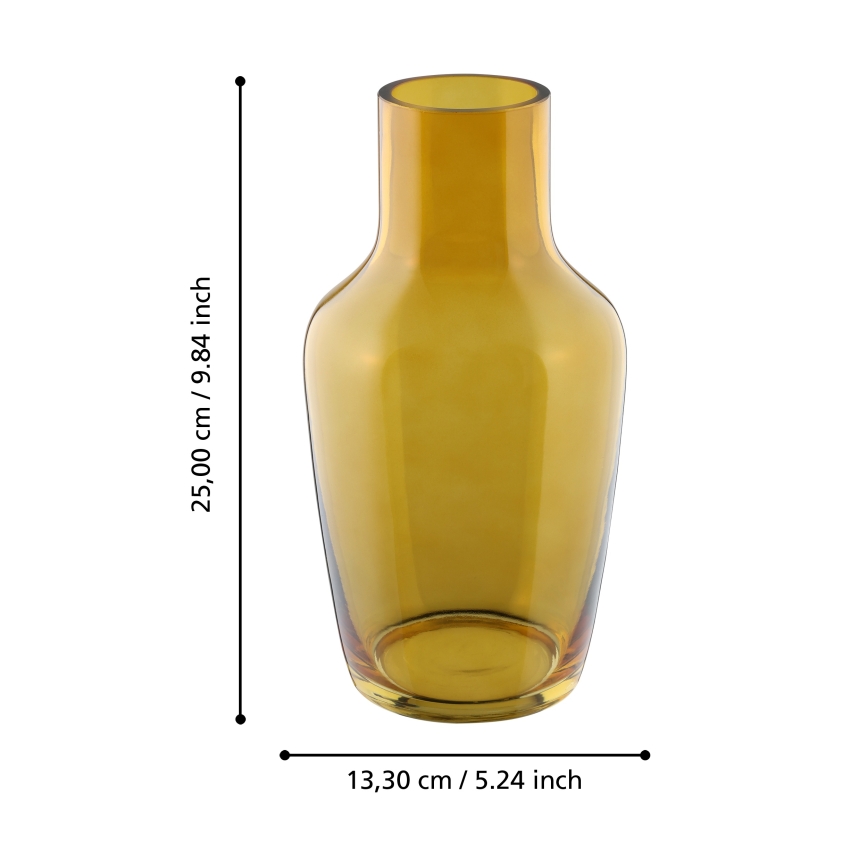 Eglo 421223 - Staklena vaza SIRANANA 25x13,3 cm žuta/dimna
