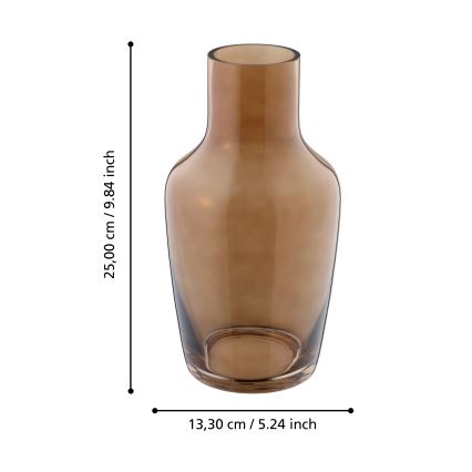 Eglo 421224 - Staklena vaza SIRANANA 25x13,3 cm smeđa/zadimljena