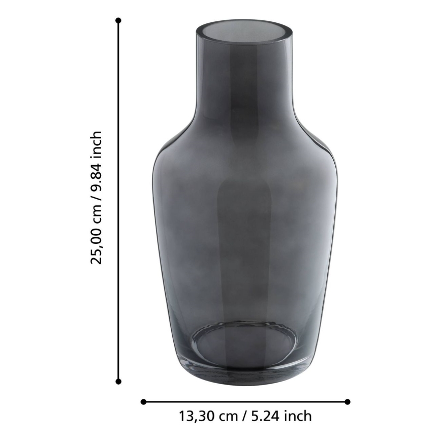 Eglo - Staklena vaza 25x13,3 cm crna