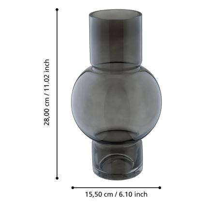 Eglo - Staklena vaza 28x15,5 cm crna
