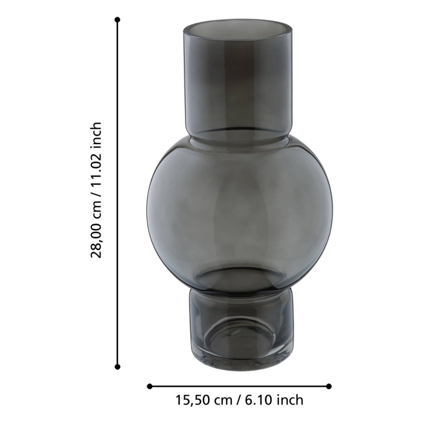 Eglo - Staklena vaza 28x15,5 cm crna