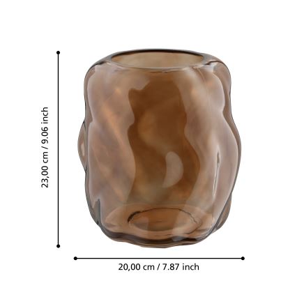 Eglo 421238 - Staklena vaza MAROSAVA 23x20 cm smeđa/zadimljena
