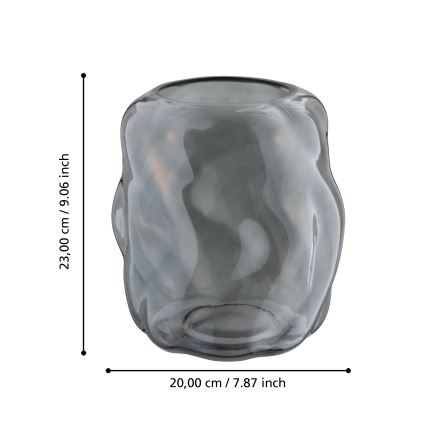 Eglo 421239 - Staklena vaza MAROSAVA 23x20 cm crna/zadimljena