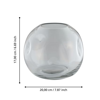 Eglo 421241 - Staklena vaza MAROSAVA 17x20 cm siva/zadimljena