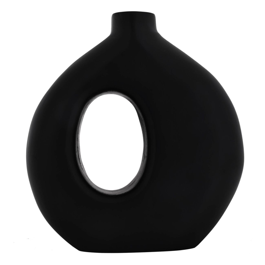 Eglo - Drvena vaza 16,5x18 cm crna