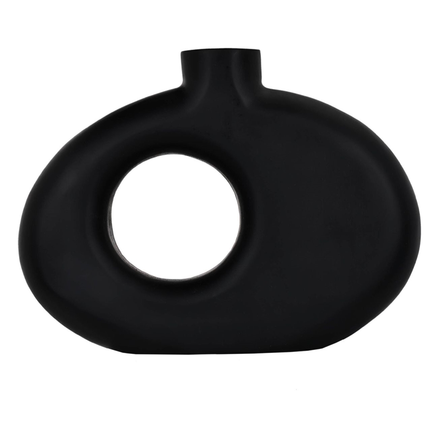 Eglo - Drvena vaza 18x25,5 cm crna
