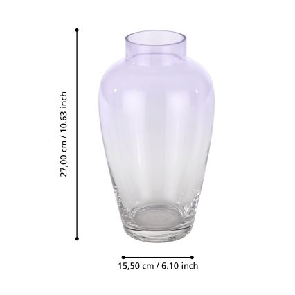 Eglo 421356 - Staklena vaza KENYASI 27x15,5 cm ljubičasta