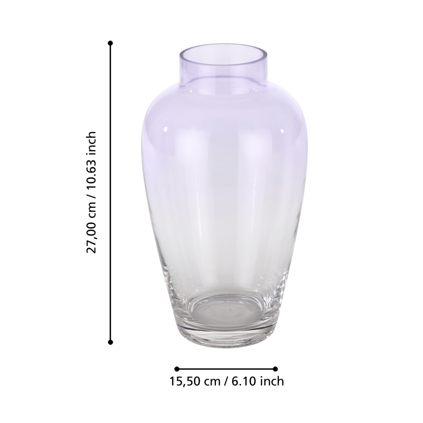 Eglo 421356 - Staklena vaza KENYASI 27x15,5 cm ljubičasta