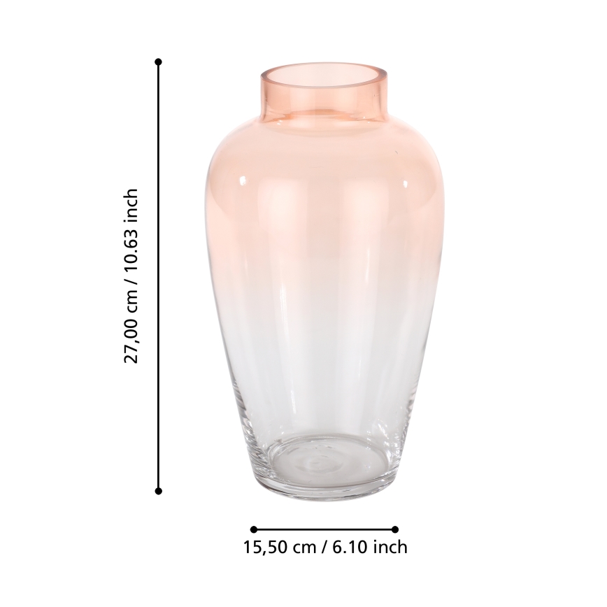 Eglo 421357 - Staklena vaza KENYASI 27x15,5 cm ružičasta