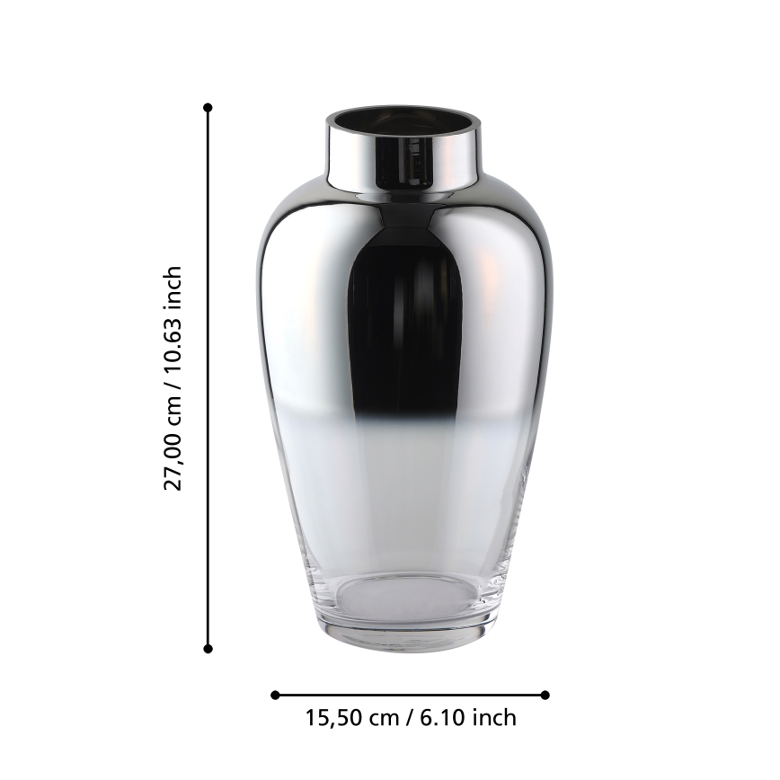Eglo 421359 - Staklena vaza KENYASI 27x15,5 cm sjajni krom