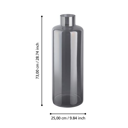 Eglo 421381 - Staklena vaza NABAS 73x25 cm crna/dimljena