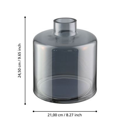 Eglo 421385 - Staklena vaza NABAS 24,5x21 cm crna/dimna