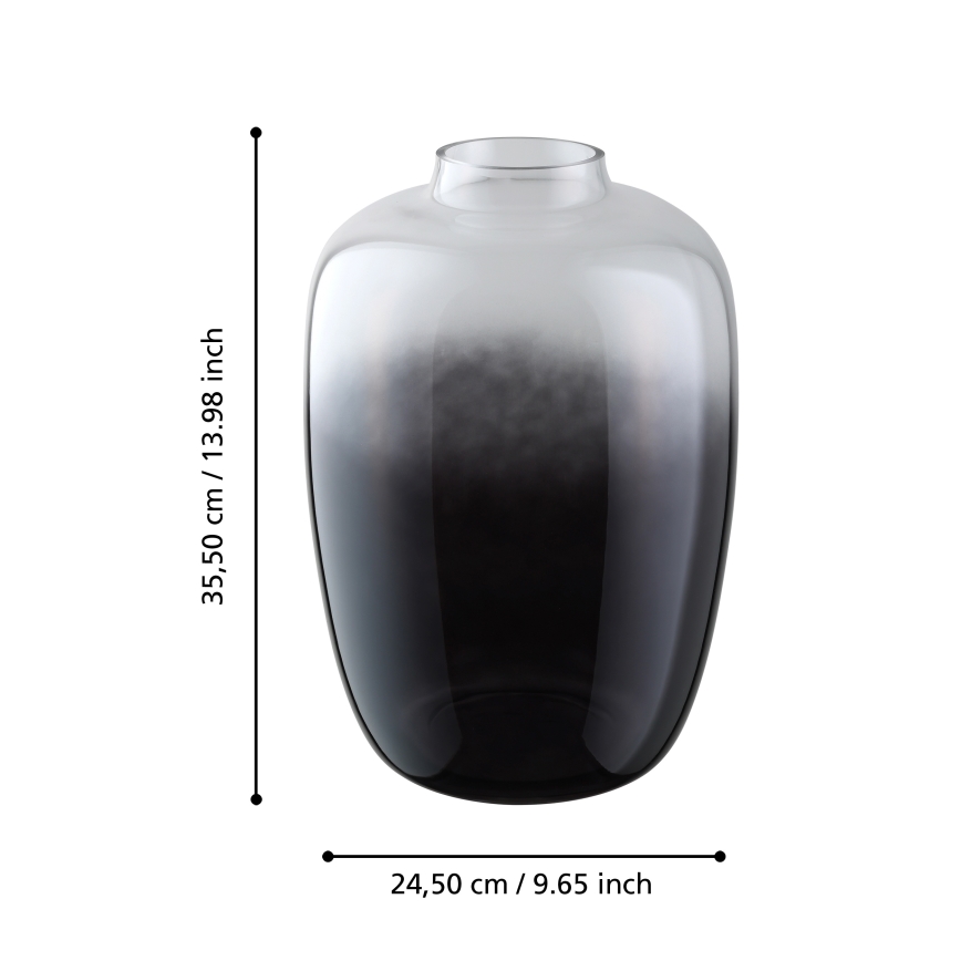 Eglo 421392 - Staklena vaza CULASI 35,5x24,5 cm crna/dimljena