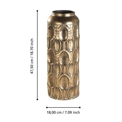 Eglo 421631 - Metalna vaza LENGGENG 47,5x18 cm zlatna