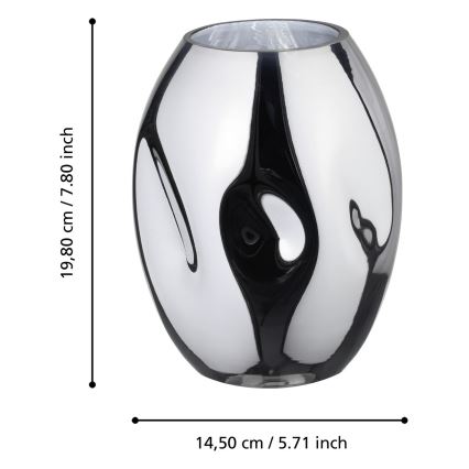 Eglo 421688 - Staklena vaza XIPORAI 19,8x14,5 cm sjajni krom