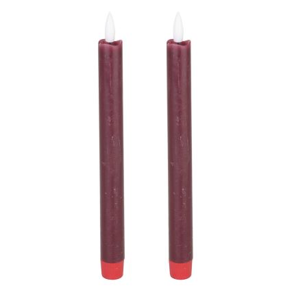 Eglo - SET 2x LED Svijeća LED/1xAAA 24,5 cm crvena