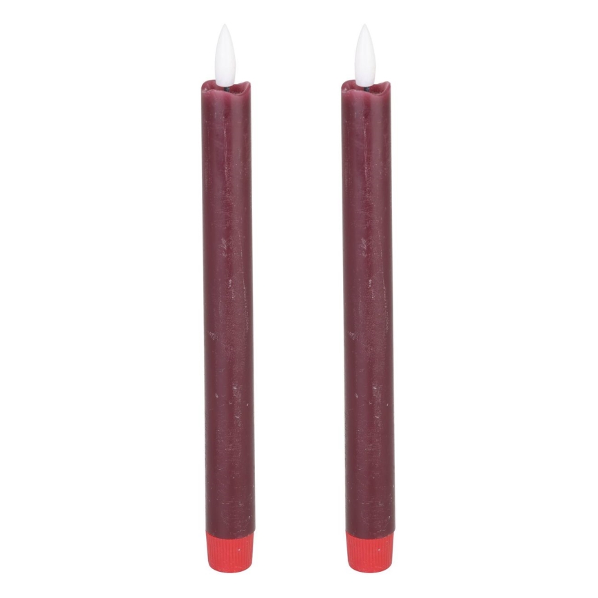 Eglo - SET 2x LED Svijeća LED/1xAAA 24,5 cm crvena