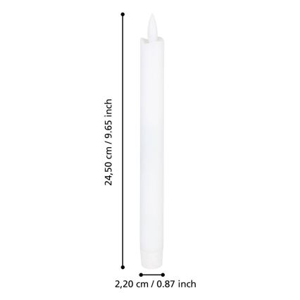 Eglo - SET 2x LED Svijeća LED/1xAAA 24,5 cm bijela