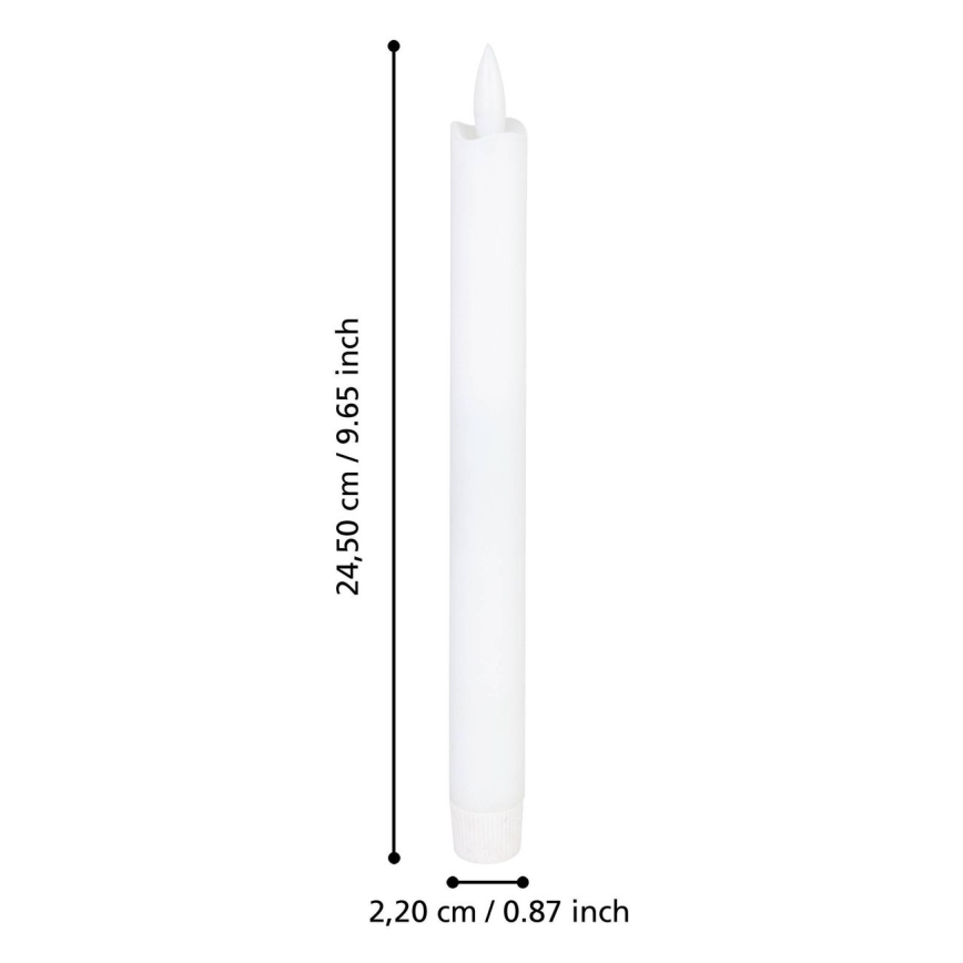 Eglo - SET 2x LED Svijeća LED/1xAAA 24,5 cm bijela