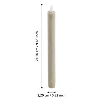 Eglo - SET 2x LED Svijeća LED/1xAAA 24,5 cm bež