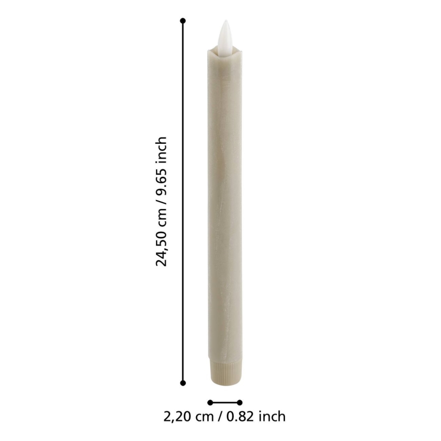Eglo - SET 2x LED Svijeća LED/1xAAA 24,5 cm bež