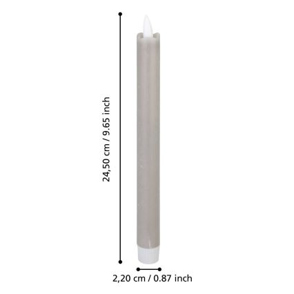 Eglo - SET 2x LED Svijeća LED/1xAAA 24,5 cm siva