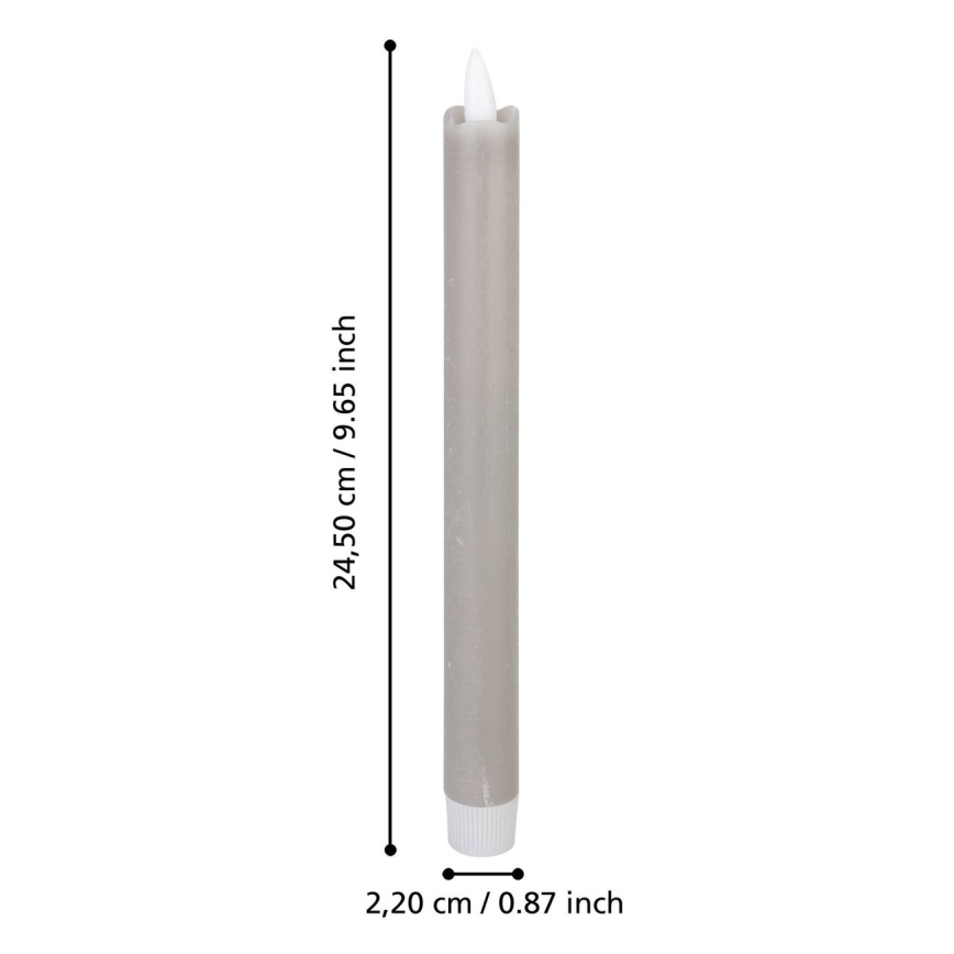 Eglo - SET 2x LED Svijeća LED/1xAAA 24,5 cm siva